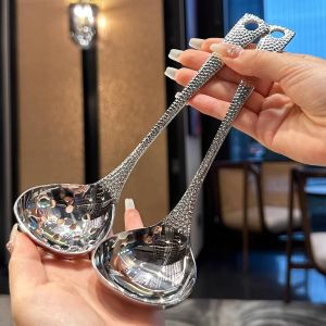 Stainless Steel Soup Spoon Household Hot Pot Colander Large Serving Spoon Food Grade High-end Soup Spoon