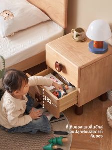 เด็ก ตู้เสื้อผ้าแบบไม้แท้ที่นอนด้านบน ตู้เสื้อผ้าสัตว์น่ารัก ความจุขนาดใหญ่ ตู้เสื้อผ้าด้านข้างสองช่อง บ้าน สไตล์ยุโรป เรียบง่าย