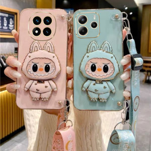 New Casing Redmi Note 14 14S Note14 14 Pro + Plus 5G 4G Hot Trend Creative Rabble Shockproof Phone Case with 360° Rotating Mirror Holder and Lanyard 2025