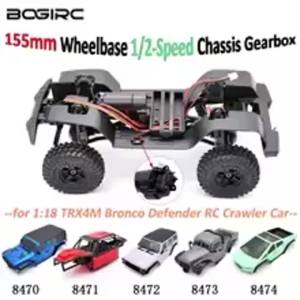 BOGIRC 155mm Chiều Dài Cơ Sở 1/2 Tốc Độ Khung Gầm Hộp Số Bộ Vỏ Thân Xe Cho 1:18 TRX4M Bronco Defender RC Xe Bánh Xích Phụ Tùng Ô Tô