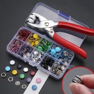 Prong Rings 9.5mm Buckle Buttons Metal Colour Pliers Snap Button Claw DIY Set Hand Pressure Plier Rivet Buckle Sew Tool