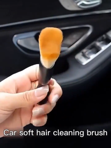Car curved detail brush soft bristle brush for cleaning car air vents and keyboard crevices car crevic dust removal brush car interior cleaning tools