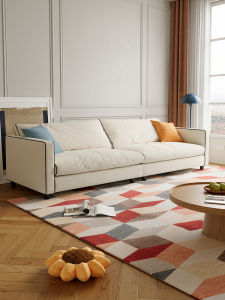 French Cream Modern Minimalist Easy-to-clean Fabric Sofa