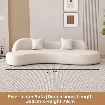 YIZUO | Curved Sofa Creamy Style Living Room Small Space Modern