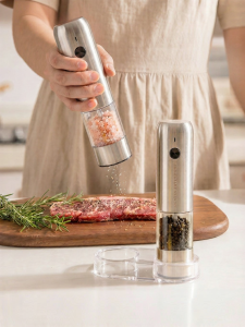 MODERN SWEETHOME | Electric Adjustable Salt Pepper Grinder Stainless Steel