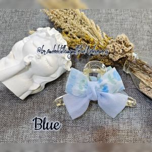 JEPIT RAMBUT PITA TILE IMPORT 11CM / JEPIT RAMBUT TRANSPARAN PITA KAIN SOFT KOREAN STYLE / JEDAI PITA MOTIF BUNGA / TR7875