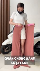 Quần chống nắng 2 lớp có nút dưới chân vải mềm mát nhiều màu sắc trẻ trung [được chọn mẫu]