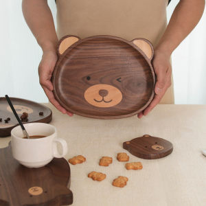 Cartoon Bear Walnut Wooden Tray