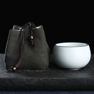 Ningshangge Iron Bowl Official Kiln Tea Set Ceramic Gongfu Tea Utensils Simple Personality Large Owner Cup Zen Meditation Cup