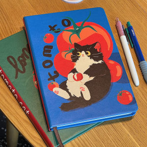 Cute Tomato Kitten Notebook A5 Schedule Plan Diary Student Stationery Daily Work Notes Account Memo Office Stationery Gift