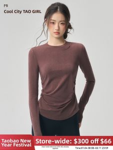 MITAOGIRL | Women Merino Wool Long Sleeve Exercise T-Shirt