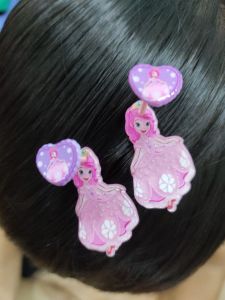 Set 2 Kẹp Tóc Mái Công Chúa Elsa - Công Chúa Ngủ Trong Rừng - Công Chúa Pony Dễ Thương Cho Bé Yêu