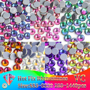 AAAA+Quality New Violet/Metal Crystal Hotfix Rhinestones Glass Strass Iron On Stone For Nail Art Sewing & Fabric Decoretion