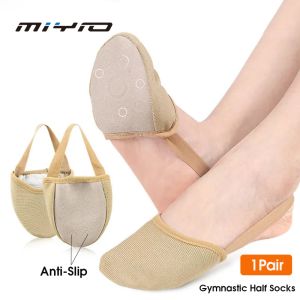 MIYIO 1Pair Half Sole Dance Shoe Breathable Stretchy Slip Resistance Half Sole Ballet Slipper for Dance Yoga Practice