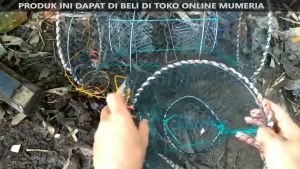 Bubu Perangkap Ikan Bulat 40 cm Jebakan Jaring Jala Prangkap Lipat Udang Kepiting Sungai Danau Laut Alat Pancing Fish Trap Net