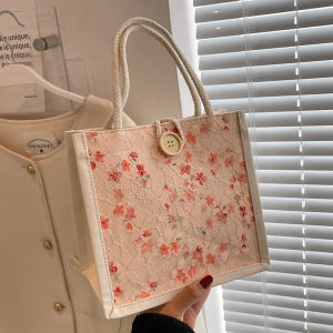 Elegant Bento Box Handbag Square Shoulder Bag Fashionable Lunch Tote Bag Soft PU Leather Korean Style Casual Handbag