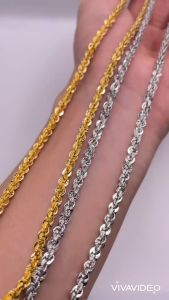 Dây chuyền titan kiểu dáng dây công 4 li màu vàng hoặc trắng có chạm khắc không phai màu TRANGSUCMOILUATUOI.RIN