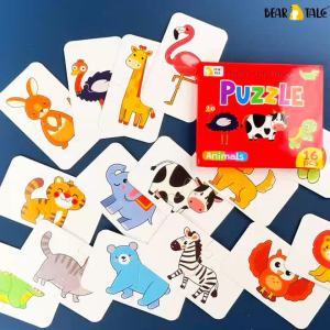 BEAR TALE Double - Sided Matching Puzzle Set Animals Learning Puzzle Toys  for Kids 16Pcs