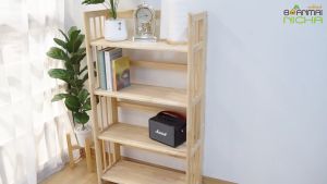 ชั้นวางของไม้ยางพารา ชั้นไม้ พับเก็บได้ มี 3 ขนาด เคลื่อนย้ายสะดวก บ้านไม้ณิชา
