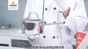 Quánh inox 3 lớp liền khối Kalpen Emer EM16 size 16cm - Hàng Đức bảo hành 30 năm