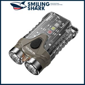 Smiling Shark TIP0018 Key Chain Light Small Work Light Rechargeable Waterproof Work Lamp for Camping Hiking Outdoors