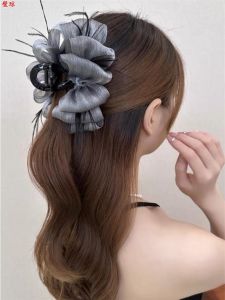 กิ๊บติดผมทรงหางม้าขนาดใหญ่ ผ้าฟองน้ำคลื่นเมฆ สำหรับผู้หญิง ช่วยเพิ่มความหนาของผม ดีไซน์สัมผัสหรูหรา สไตล์เกาหลี