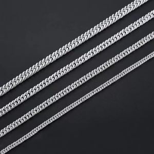 Kalung Pria Wanita Titanium Rantai SIlver Putih Perak Rantai Cowok Cewek keren anti karat Panjang laki perempuan
