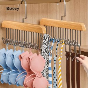 1/2/4pcs 8 Hook Solid Wood Hanger Sling Bra Hanger Belt Tie Hanging Holder Multifunctiona Closet Storage Holder