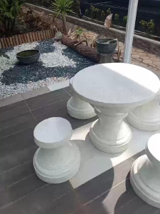 Set Meja Pion Elegan Bulat Gaya Vintage untuk Outdoor/Indoor