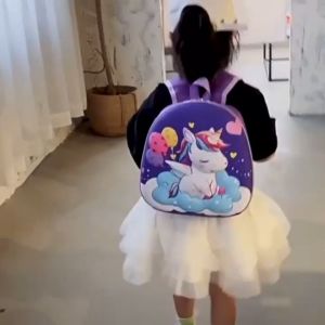 Balo mầm non hình ngựa pony dập nổi 3D cho bé 1-5T đi mẫu giáo Balo trứng hoạt hình dễ thương cho bé BOLALA STORE BA012