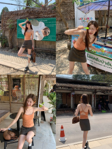 NIHAOKANONG | Áo Camisole Ôm Body Quai Nghiêng Lưng