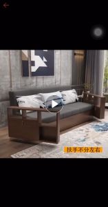Giường Sofa Gấp Gọn Thành Ghế Tay Gỗ Khung Kim Loại Chịu Lực Sơn Tĩnh Điện Có Ngăn Chứa Đồ Tiện Ích Kích Thước Rộng 1m76 x Dài 1m95