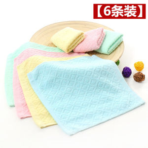 Pure Cotton Small Towels Face Wash Cloths for Babies Newborns Kindergarten 6 Pieces Set Absorbent Square Towels Home Fabric