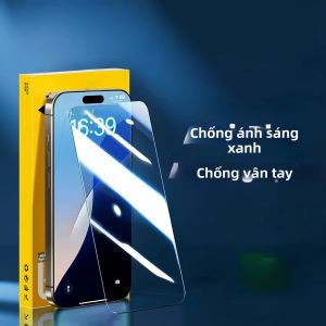 2 Chiếc Bảo Vệ Toàn Diện Kính Cường Lực Chống Ánh Sáng Xanh Bảo Vệ Màn Hình Cho iPhone Pro MAX Chống Trầy Xước Chống Vân Tay 3D Uốn Cong