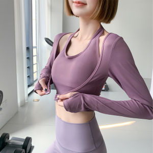 MaxRun World | Two-Piece Look Long Sleeve Cape-Style Sport Vest Top