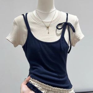 เสื้อยืดคอตตอนโมดอลแขนสั้นผู้หญิง ทรงเข้ารูป ทรงพอดีตัว แขนสั้น ทรงเข้ารูป ทรงเข้ารูป แขนสั้น เสื้อยืดคอกลม