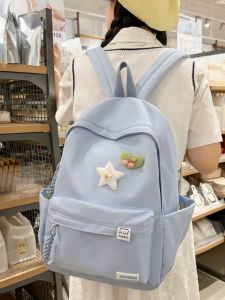 OUDENGPAI | Blue Backpack For Junior High And College Women New 2024 Double Shoulder Bag Sweet School Style Soft Handle Large Capacity