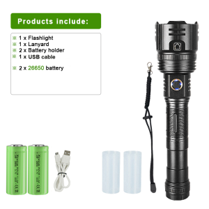 72000000LM Ultra Powerful Flashlights 1200W Super Bright Lamps with Detachable Handle Rechargeable Tactical Torch Fishing Rescue
