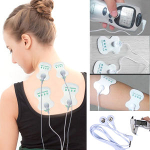OBlue Universal 2.5MM Plug Electrode Lead Wires Connecting Cable with 2 Buttons for Digital TENS Therapy Massager