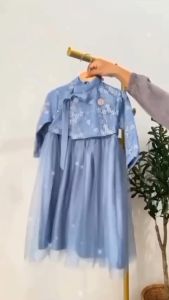 Mafaza Hanbok Dress Kids Bahan Satin Velvet Mix Tile / Dress Anak Perempuan Usia 2-6 Tahun / Gamis Anak Terbaru / Dress Lebaran Anak Viral Lucu Terlaris 2025 / BISA COD