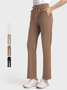 Slimmo Fancy Sports Pants Womens Outwear Running Training Workout Pants Slim Looking High Waist Casual Straight Pants