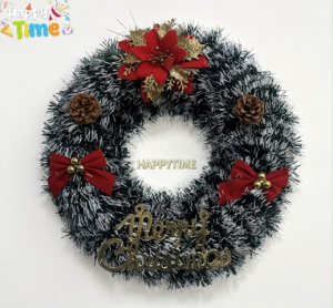 【Happy Time】Christmas Wreath with LED Lights Artificial Pine Garland Door Wall Xmas Tree Home Decoration Holiday Party Supplies New Stock create INS Style Atmosphere Decoration