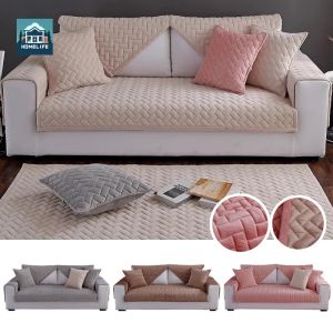 Sofa Cover Non-Slip Removable Pet Dog Kid Mat Armchair Furniture Protector Washable Armrest Crystal Fleece Sofa Cover