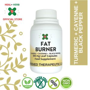 Heal + Herb Fat Burner Capsules with Turmeric Cayenne and Black Pepper for Weight Loss and Slimming 50 and 100 Capsules