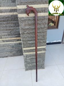 Tongkat jalan kayu galih asem ukir Garuda S17