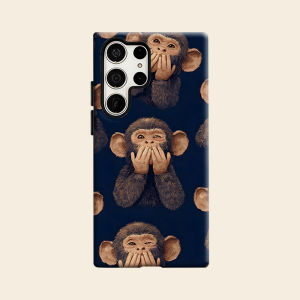 BILIBILI | Cover Mouth Monkey Luxury Fashion Full Lens Protective Case for Samsung Galaxy S26 S25 S24 A56 A36 Plus Ultra