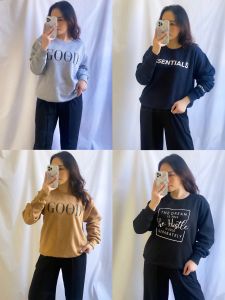 INFINITEE Sweater Oversized Crewneck Pria Dan Wanita