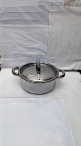 (mua 4 tặng 1) nồi inox 201có quai .có nắp đường kính 18cm . cao 7cm