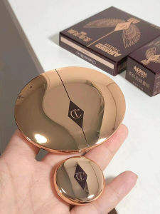 CT Charlotte Tilbury Platinum Little Gold Pan Powder Compact Matte Setting Oil Control Moonlight Powder Compact