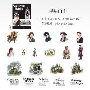 1pack/3pack stickers per pack Literary Stories Series Classic Story Scenery 20pcs/1pack Decorative Handwritten Journals